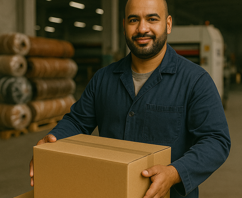 Hombres de trabajo en almacén industrial (1)